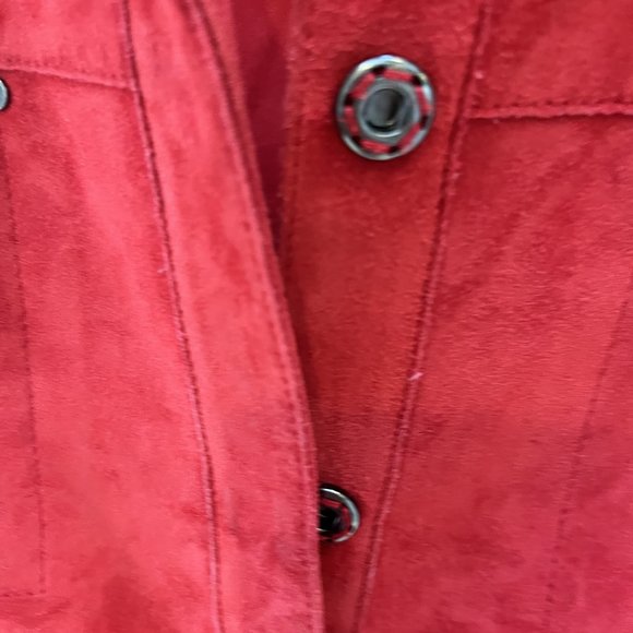 Elle Tahari Red Suede Jacket - Picture 10 of 12